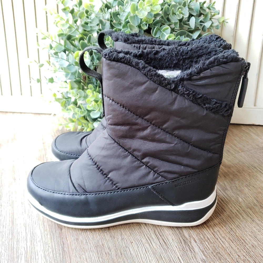 Merrell Black Snowcreek Sport Mid Zip Polar Waterproof Women's US 6